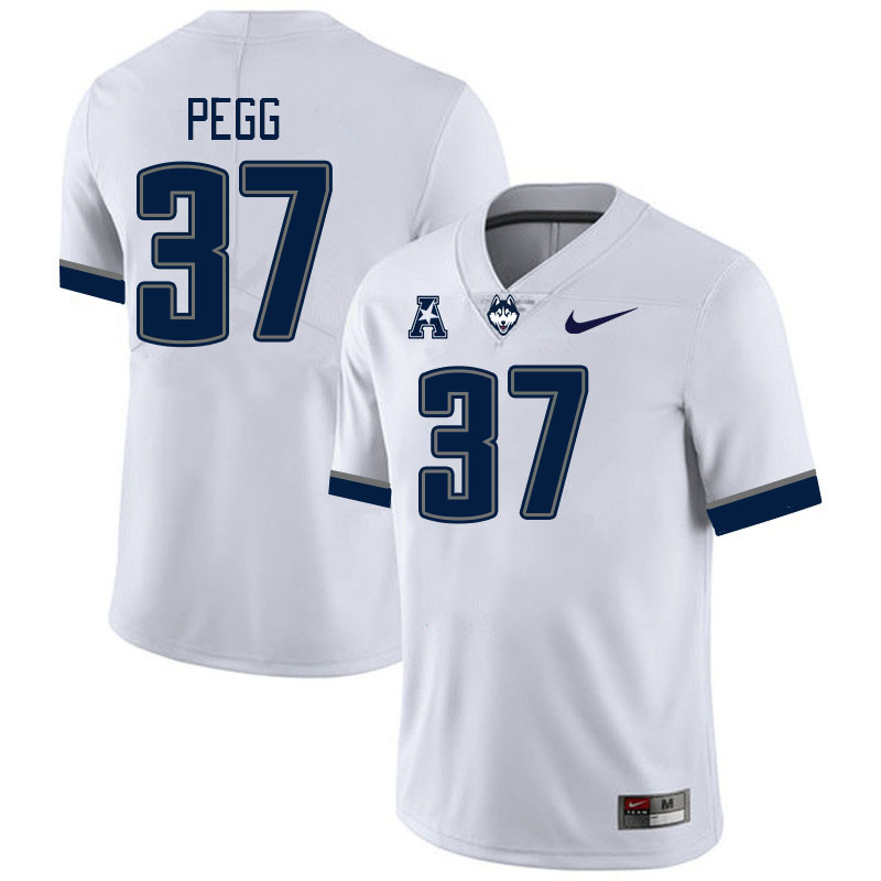 Men #37 Hayden Pegg Uconn Huskies College Football Jerseys Stitched-White